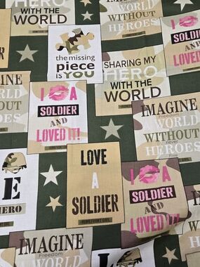 Gaby Juergens Homefront Girl VIP Cranston Fabric 2 Yards Military Patriotic